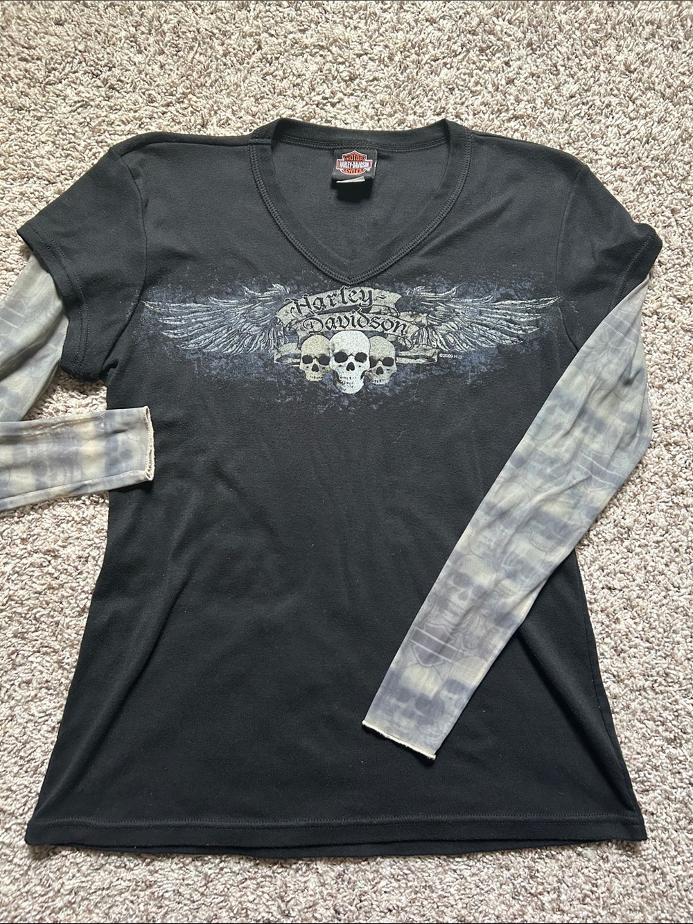 Black Harley Davidson graphic t